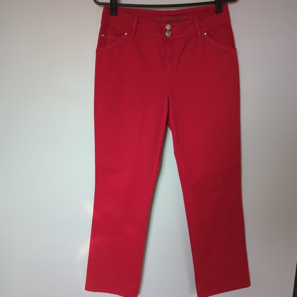 Tuzzi Italy Women's  Red Stretch Soft Denim Jean Pants, Size US 10, F 40 - Picture 1 of 7